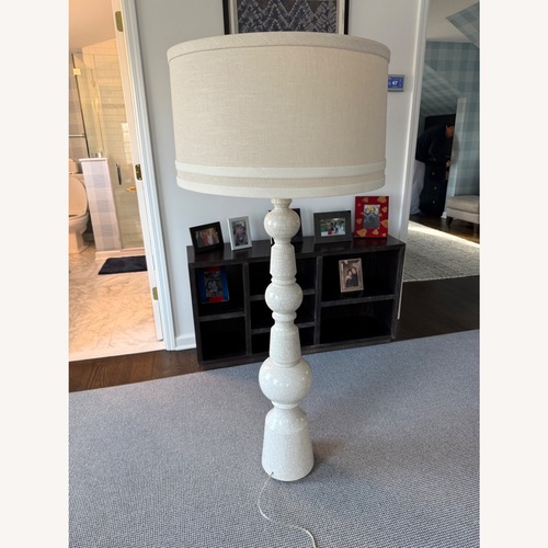 Used Ethan Allen Ivory Ceramic Floor Lamp for sale on AptDeco