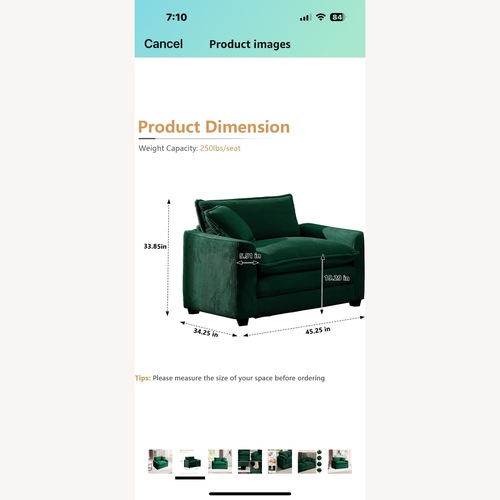 Used Green Armchair for sale on AptDeco