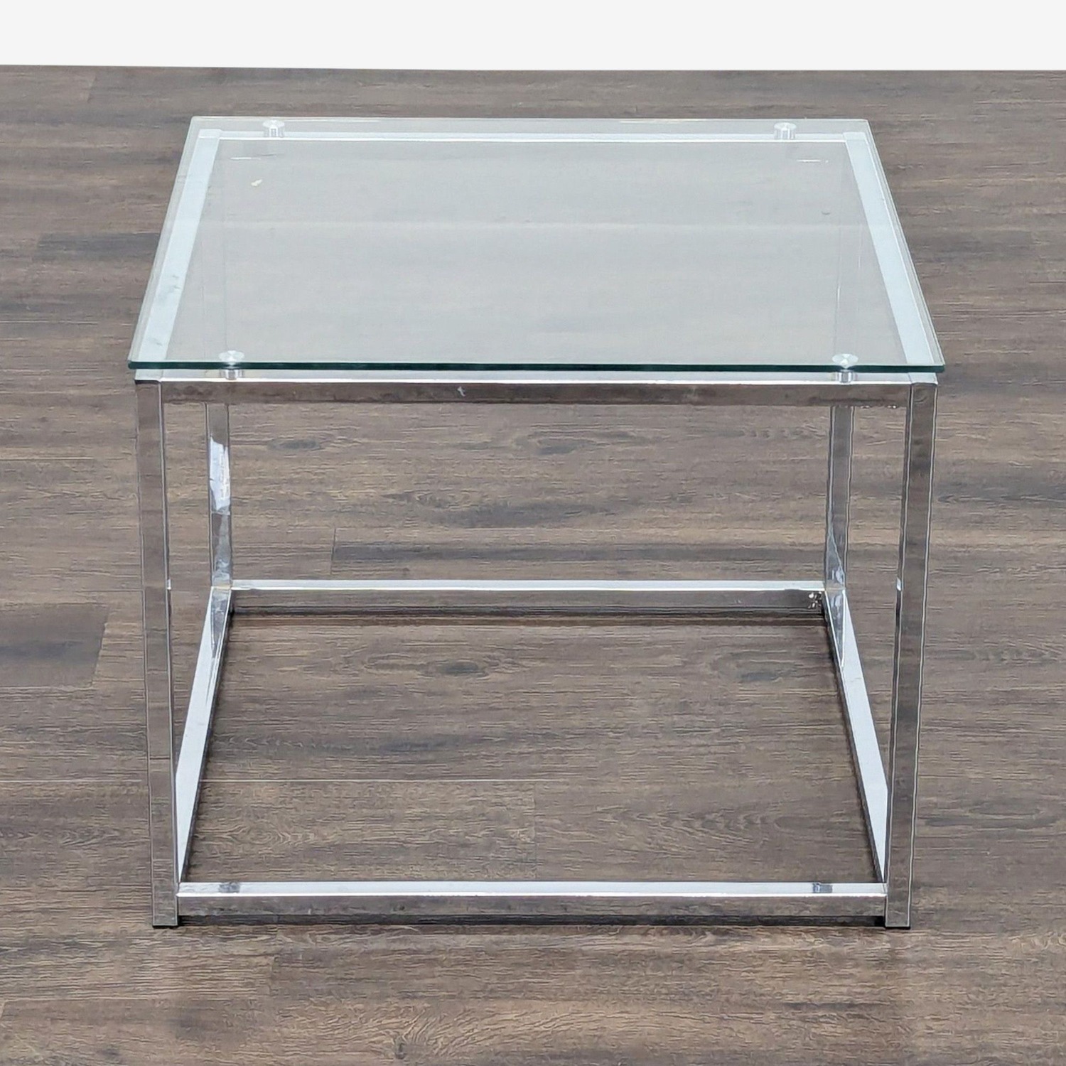 Glass Top End Table on Metal Frame	 - image-1