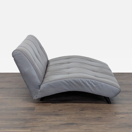 Used EQ3 Crsuh Modern Gray Leather Armless Double  for sale on AptDeco