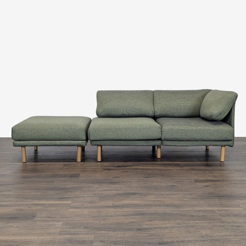 Used Burrow Range Green 3-Piece Sectional Lounger for sale on AptDeco