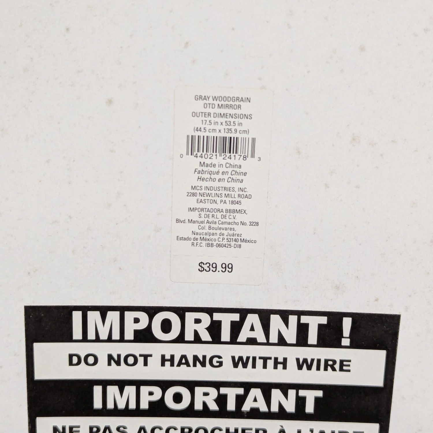 MCS Gray Woodgrain OTD Mirror - image-5