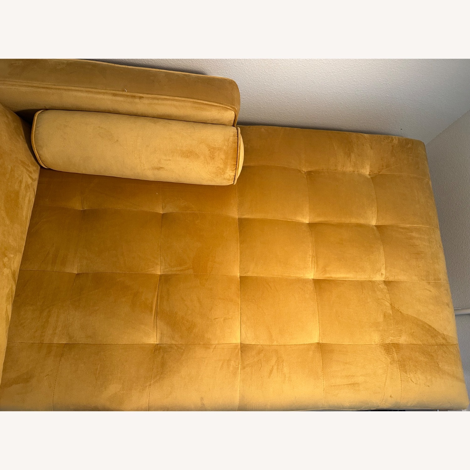 Gold Velvet Chaise Lounge - image-2