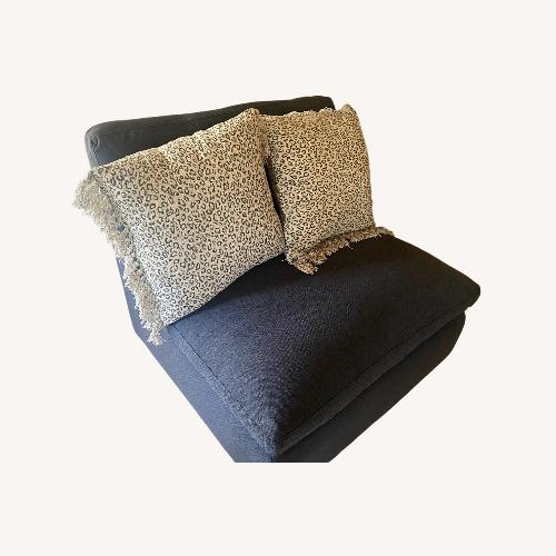 Used Living Spaces Comfy Blue Accent Chair for sale on AptDeco