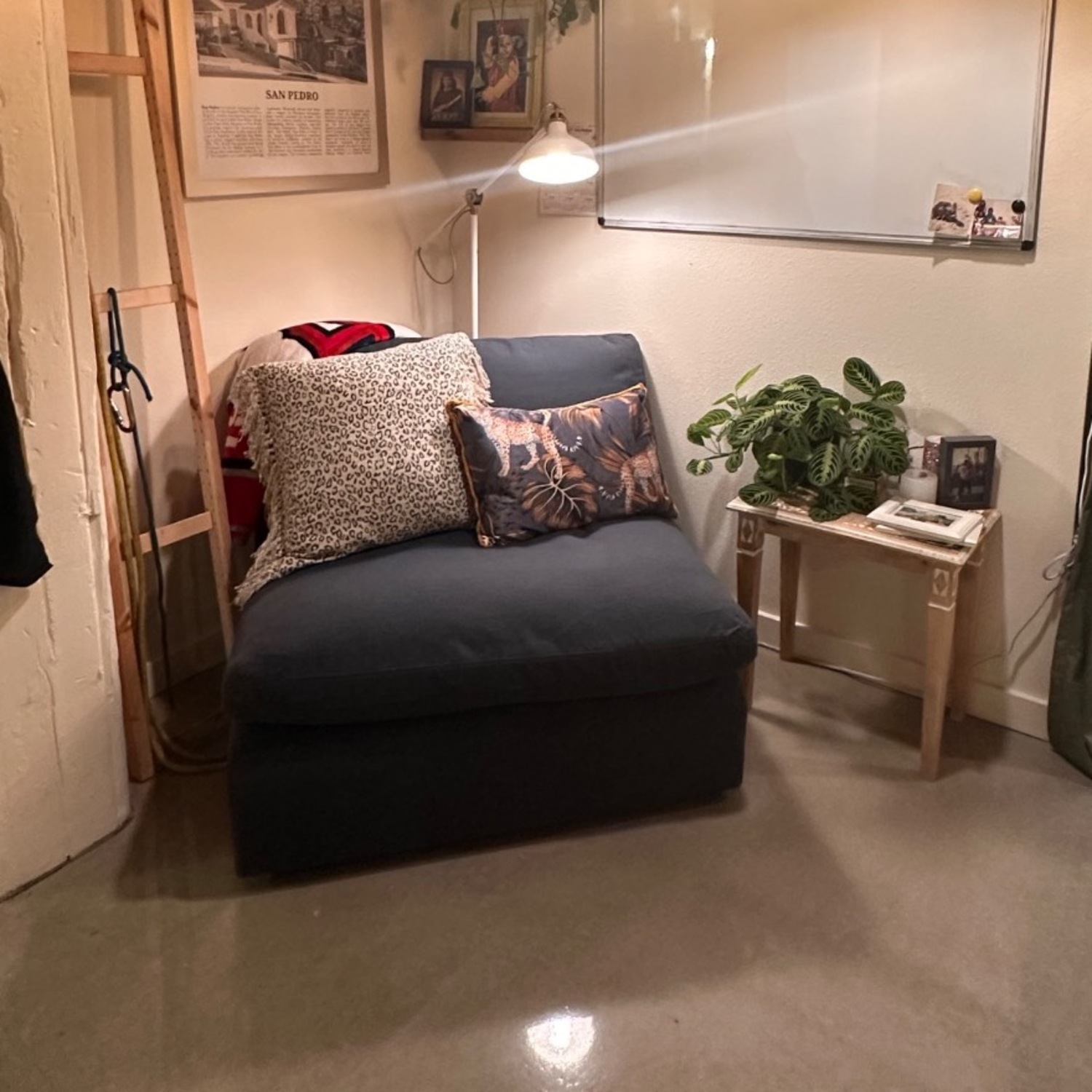 Living Spaces Comfy Blue Accent Chair - image-3