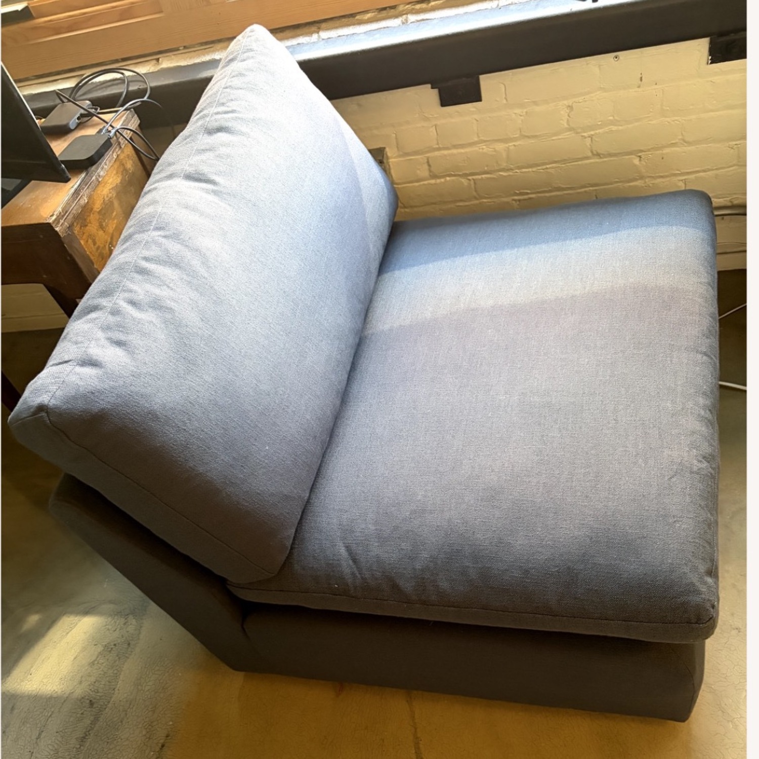 Living Spaces Comfy Blue Accent Chair - image-4