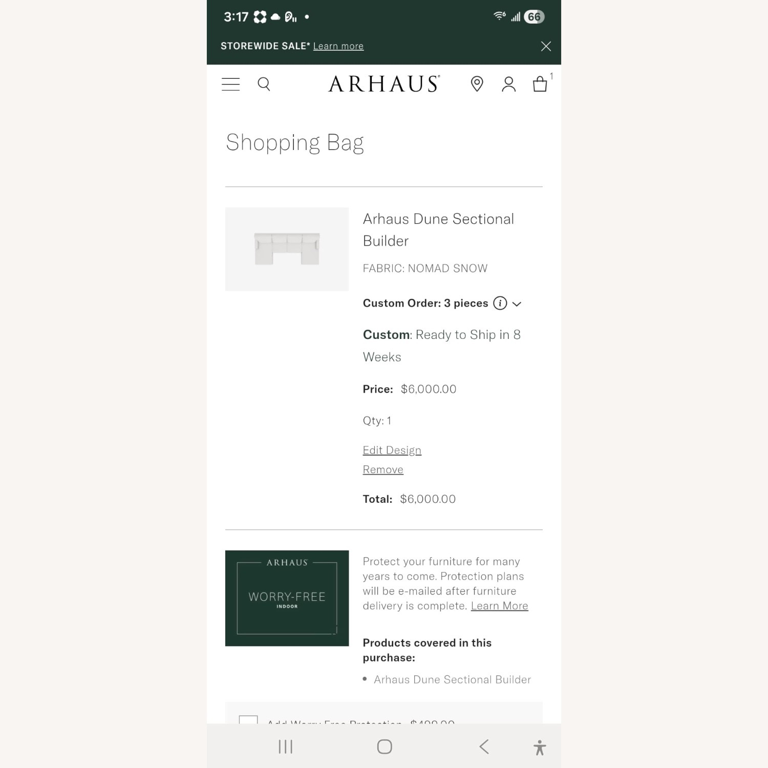 Arhaus Dune White Fabric 3+ Piece Sectional - image-5