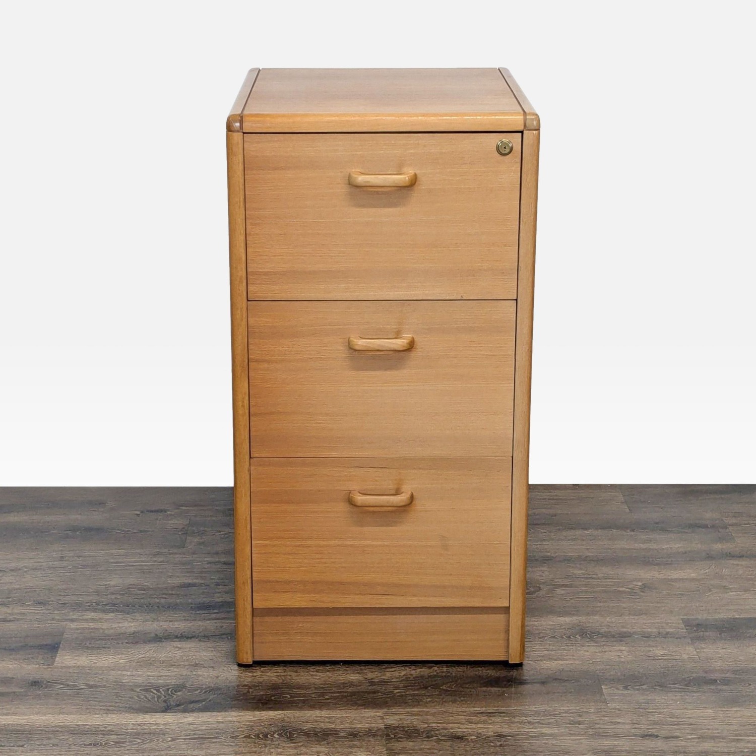 Solid Wood 3-Drawer Filing Cabinet with Lock - image-10