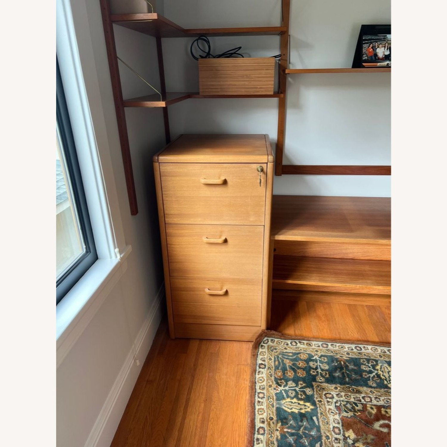 Solid Wood 3-Drawer Filing Cabinet with Lock - image-2