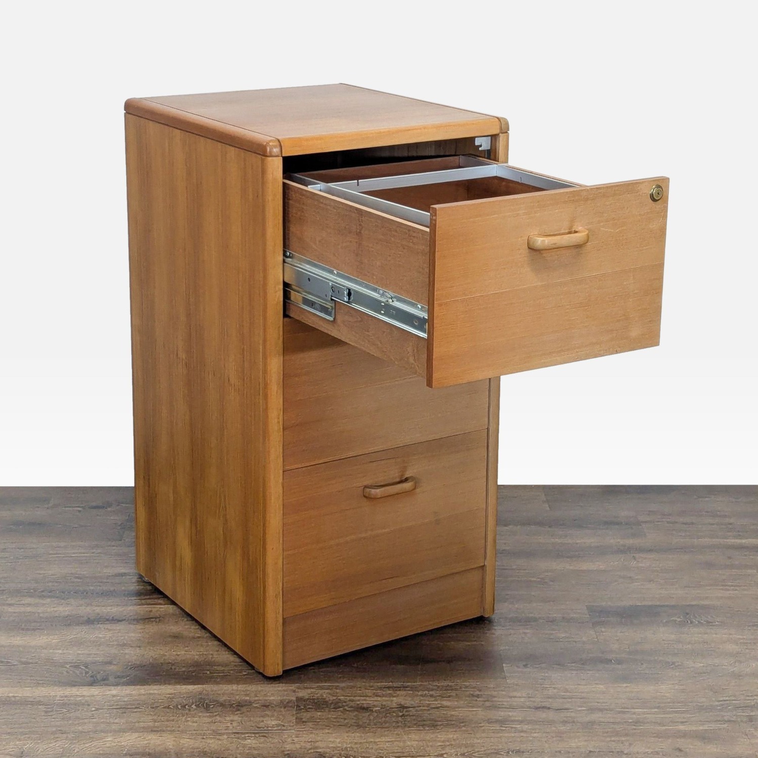 Solid Wood 3-Drawer Filing Cabinet with Lock - image-3