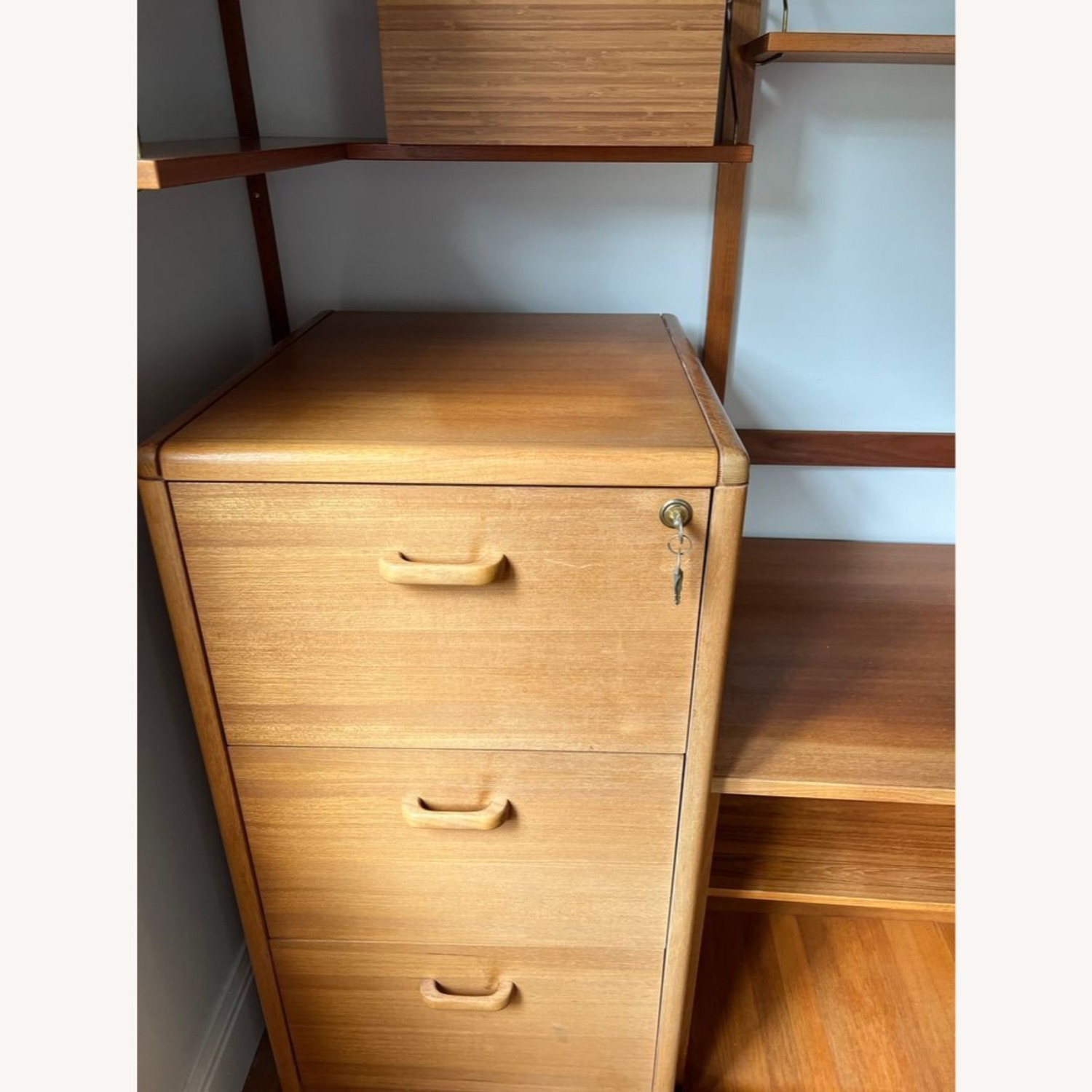 Solid Wood 3-Drawer Filing Cabinet with Lock - image-1