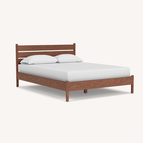 Used EQ3 Monarch Walnut Wood Queen Bed for sale on AptDeco