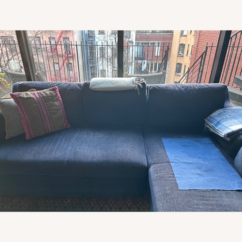Used Room & Board Blue 2 Piece Sectional for sale on AptDeco