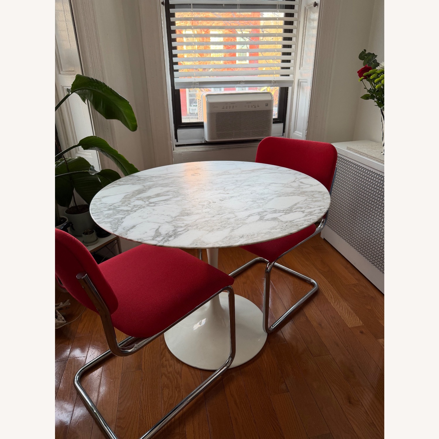 Saarinen & Eames White Marble Dining Table - image-1