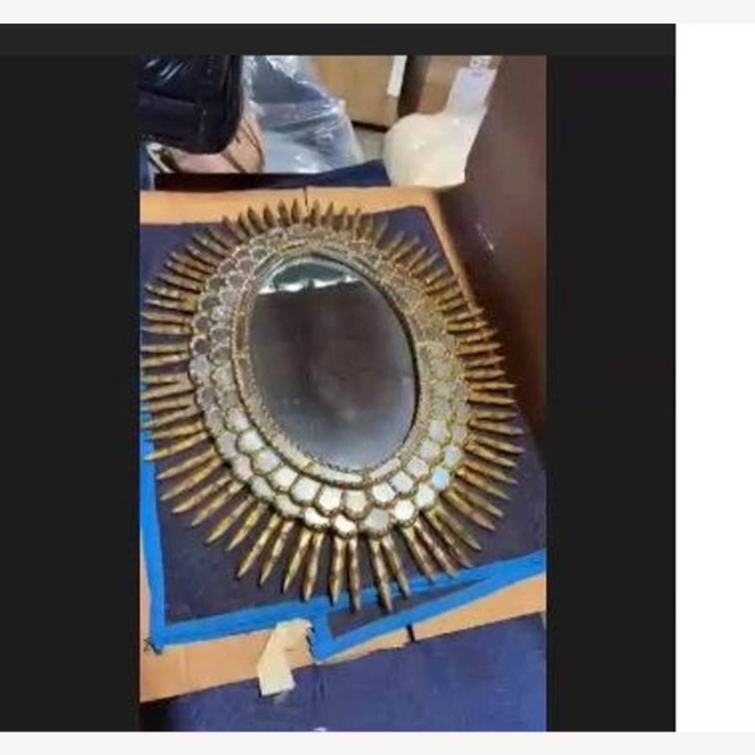 Antique Spanish Sunburst Mirror - image-1