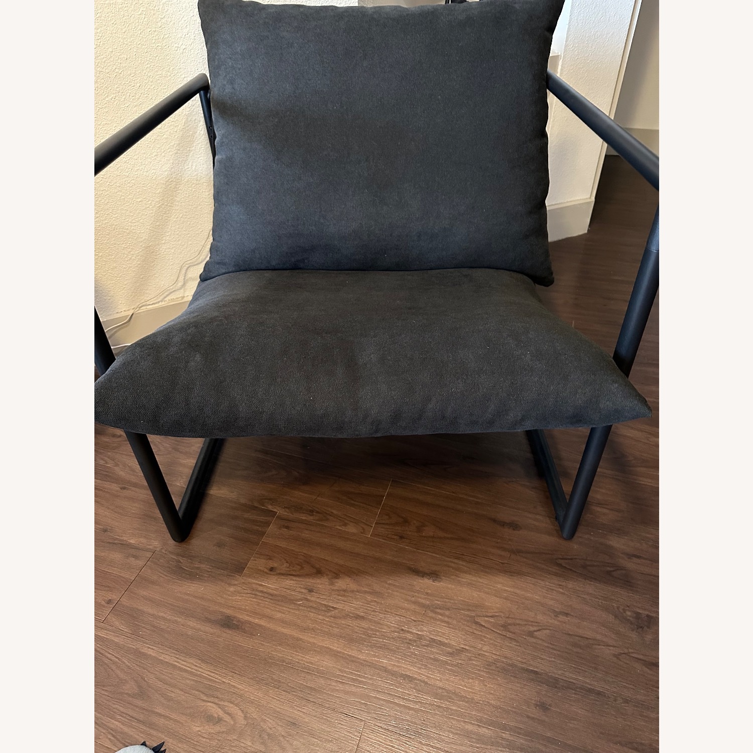 Sling Accent Chair Black Fabric Accent Chair - image-1