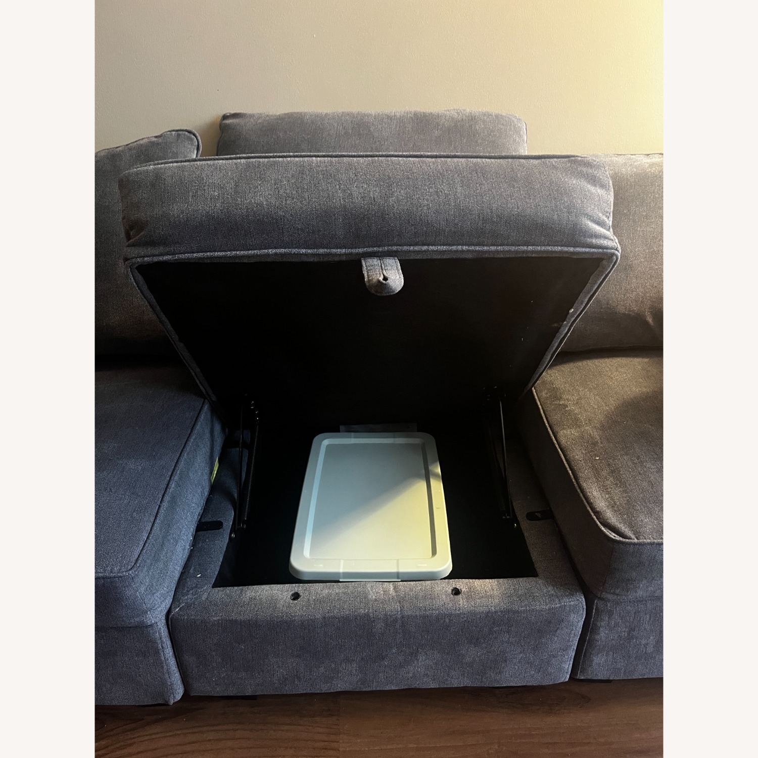 Light Gray Fabric 3+ Piece Sectional - image-4