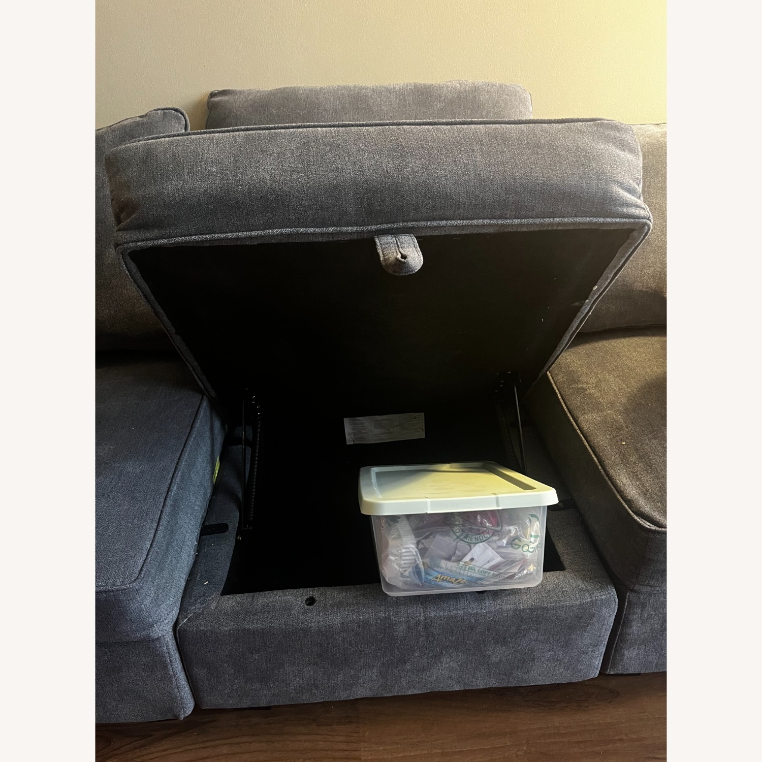 Light Gray Fabric 3+ Piece Sectional - image-3