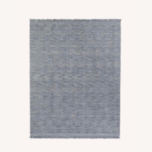 Used West Elm Stormy Blue Handloomed Wool Rug 6X9 for sale on AptDeco