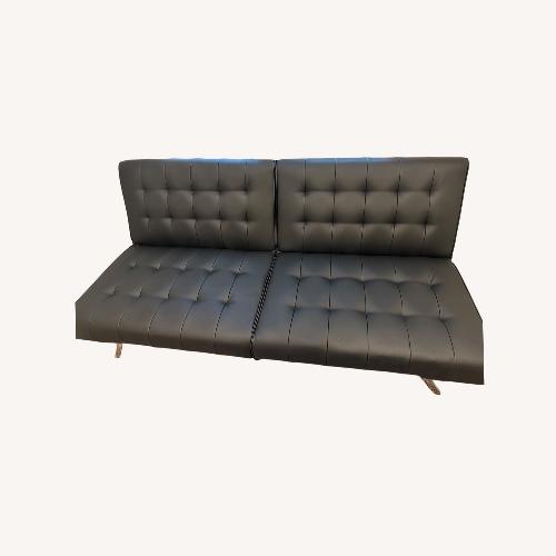 Used Futon Faux Leather Sofa Bed  for sale on AptDeco
