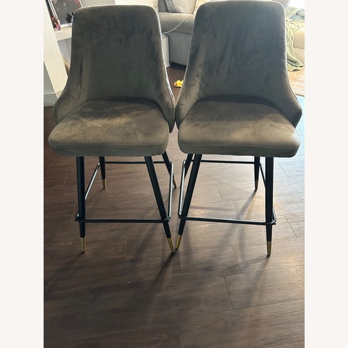 Used Light Gray Linen Stools for sale on AptDeco