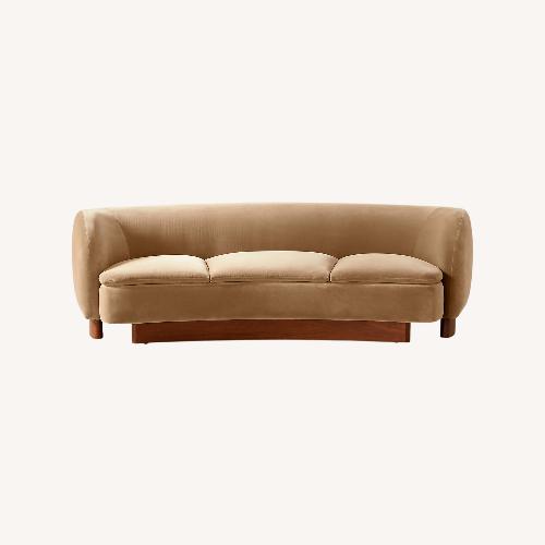 Used CB2 Camel Velvet Curved Sofas for sale on AptDeco