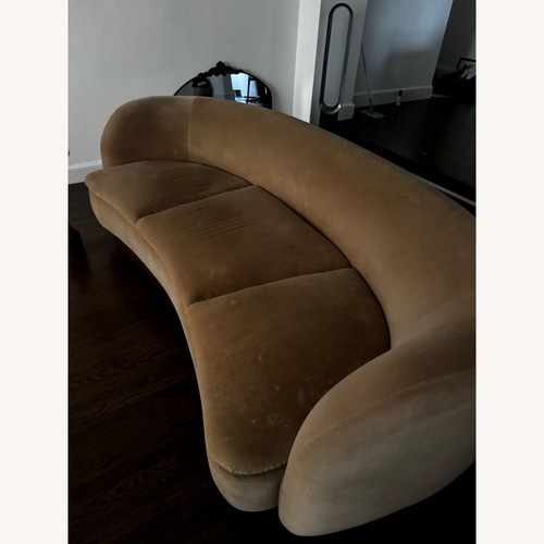 Used CB2 Camel Velvet Curved Sofas for sale on AptDeco