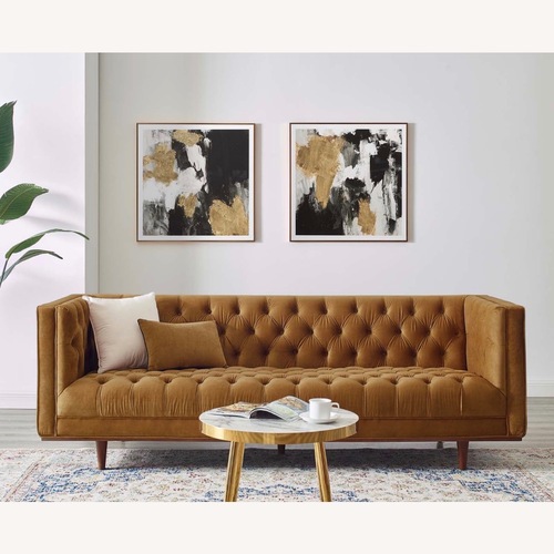 Used West Elm Modern Chesterfield Leather Sofa for sale on AptDeco