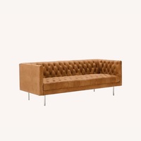 West Elm Modern Chesterfield Leather Sofa