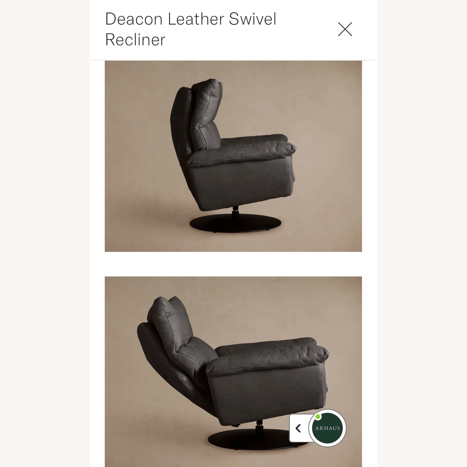 Arhaus Deacon Leather Recliner - image-2