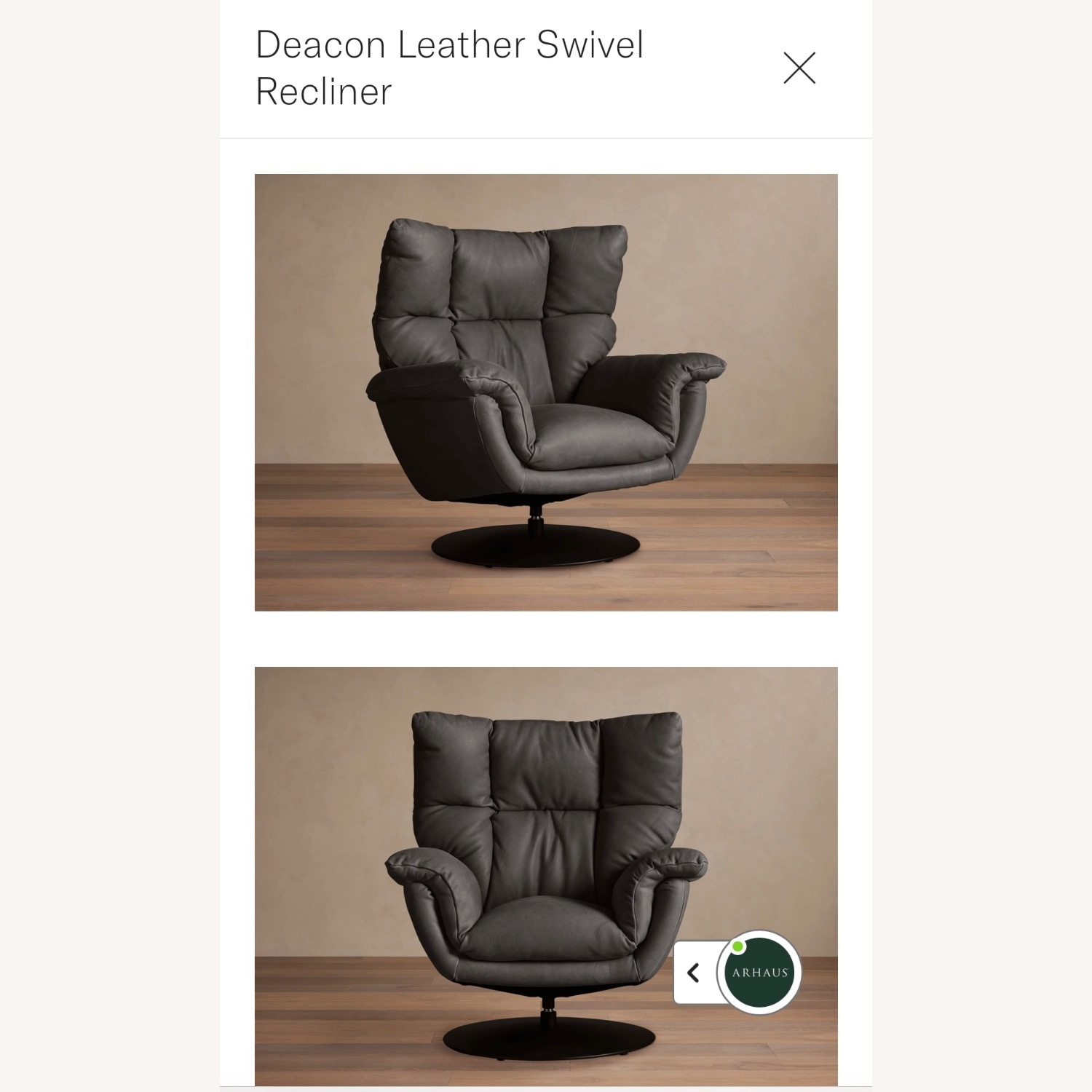 Arhaus Deacon Leather Recliner - image-1