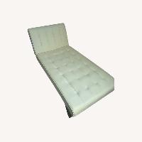 White Leather Chaise Lounge