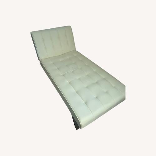 Used White Leather Chaise Lounge for sale on AptDeco