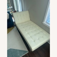 White Leather Chaise Lounge