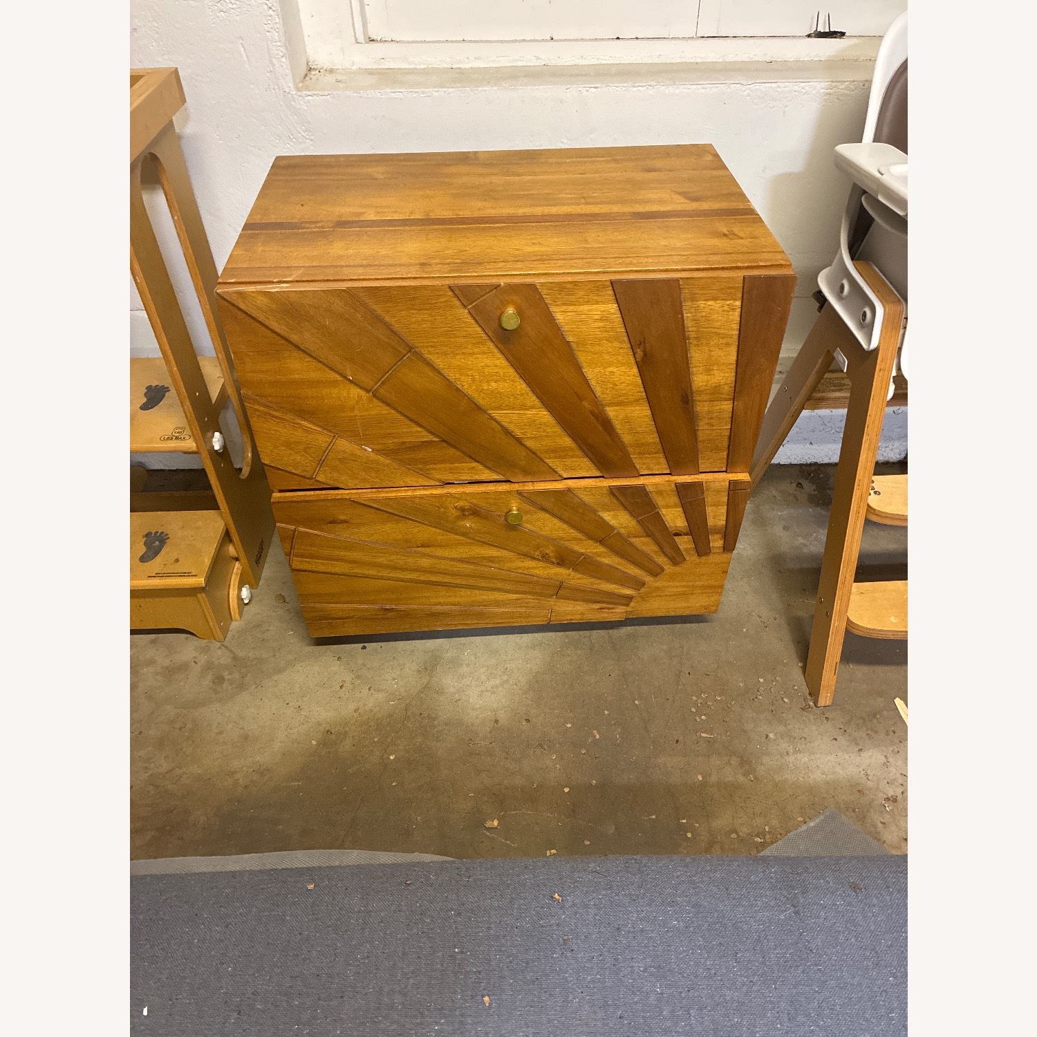 CB2 Starburst Wood Two Drawer Filing Cabinet - image-3