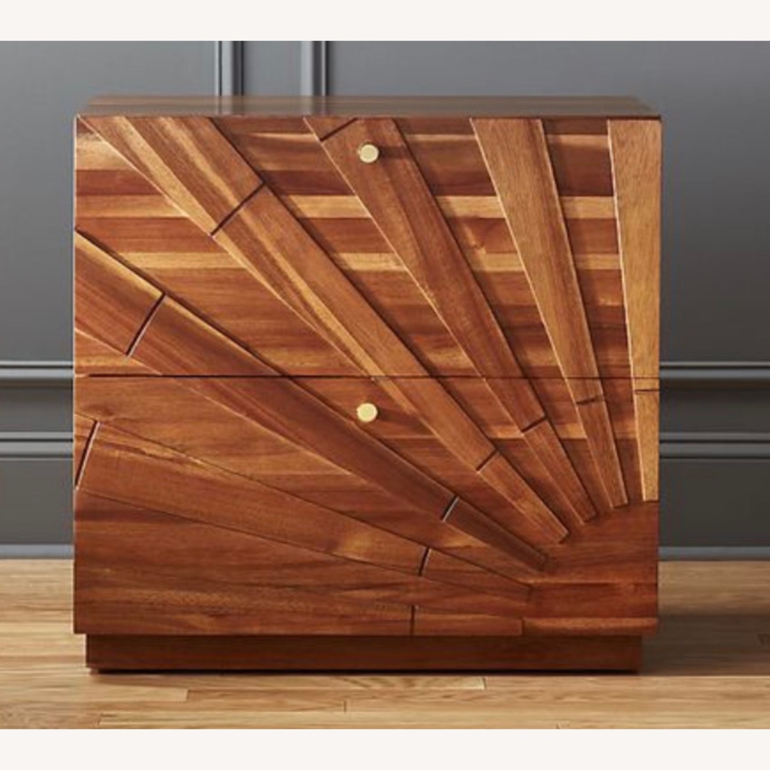 CB2 Starburst Wood Two Drawer Filing Cabinet - image-1