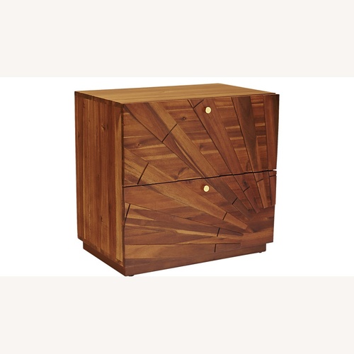 Used CB2 Starburst Wood Two Drawer Filing Cabinet for sale on AptDeco