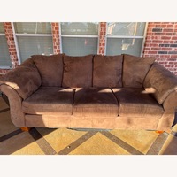 Dark Brown Fabric 3+ Seater Sofa