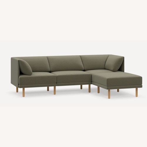 Used Burrow Range Green 3+ Piece Sectional for sale on AptDeco