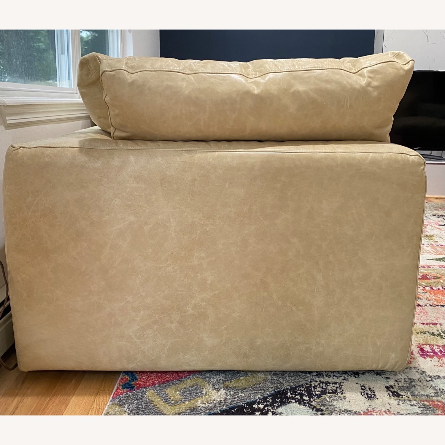 Restoration Hardware Cloud Butter Yel Distressed Leather Sectional - image-3
