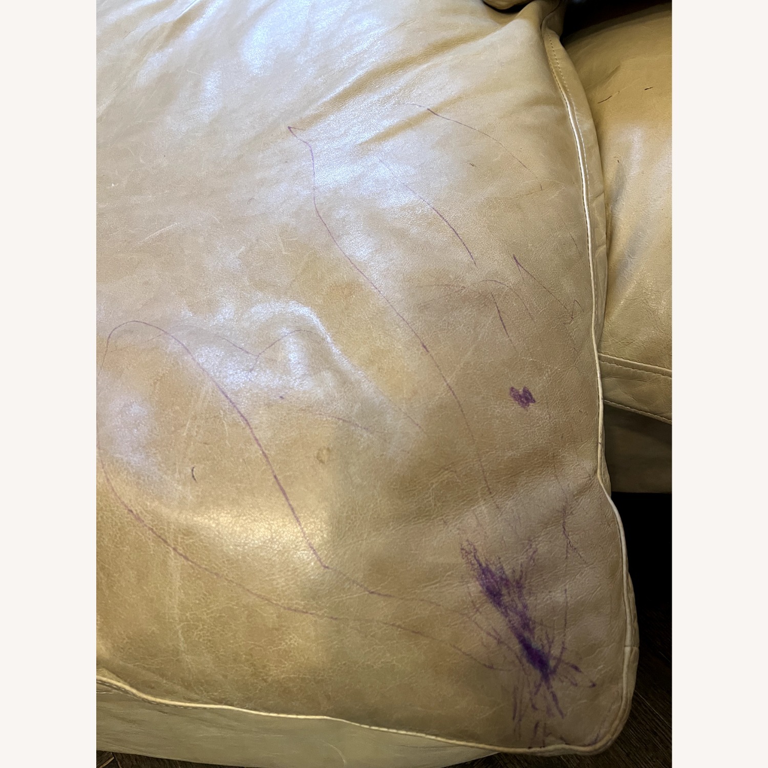 Restoration Hardware Cloud Butter Yel Distressed Leather Sectional - image-7