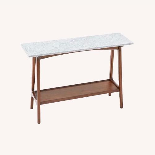Used West Elm Mid Century Marble Top Console Table  for sale on AptDeco