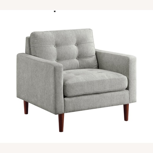 Used World Market Mid Century Tufted Upholstered Chair  for sale on AptDeco