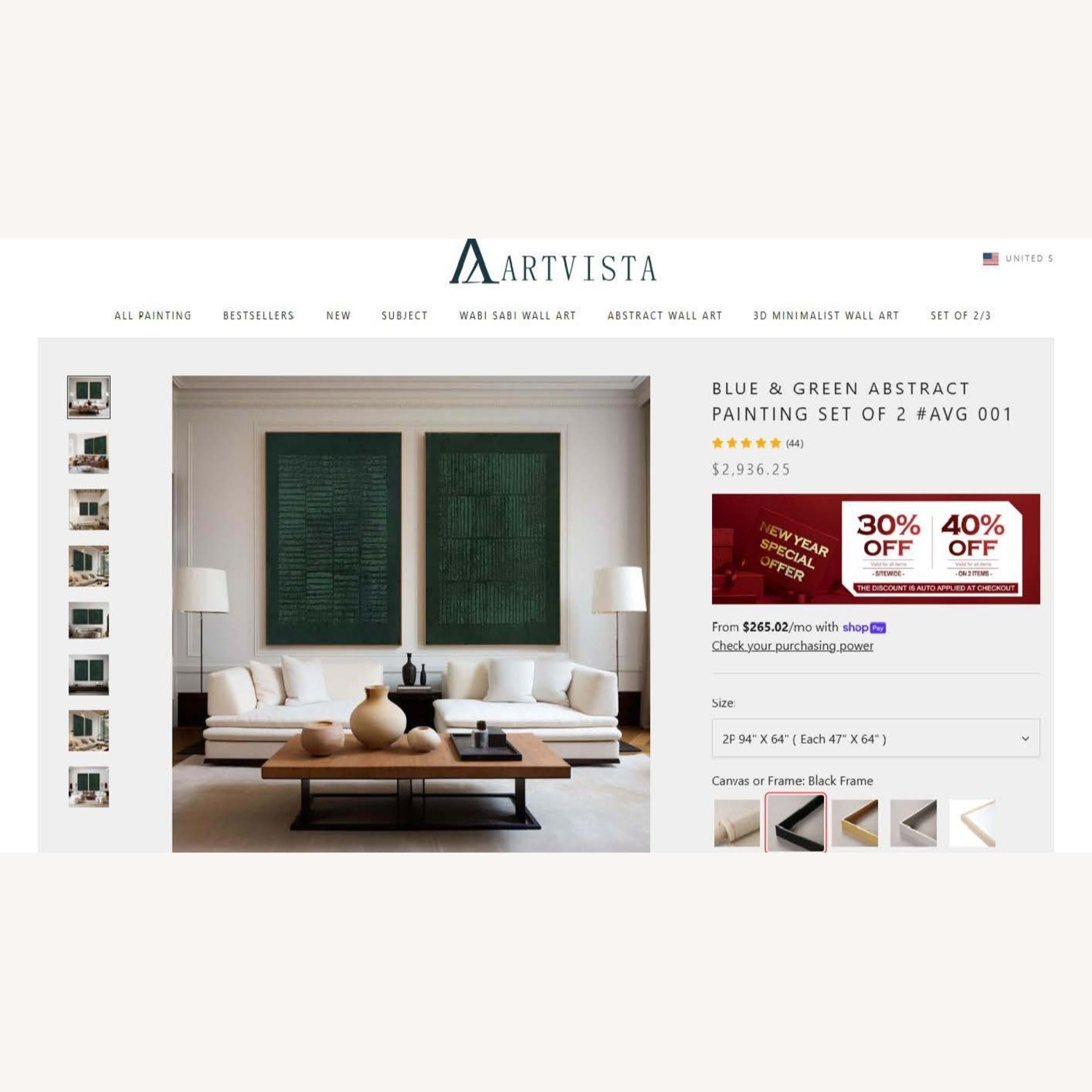 Set of 2 Abstract Paintings - image-5