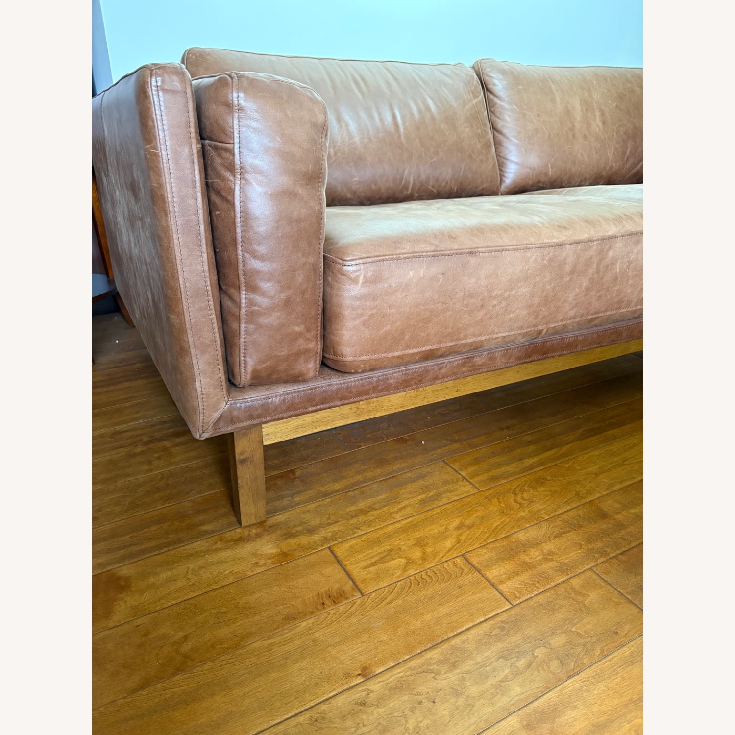  West Elm Dekalb 85” Genuine Leather Sofa  - image-4