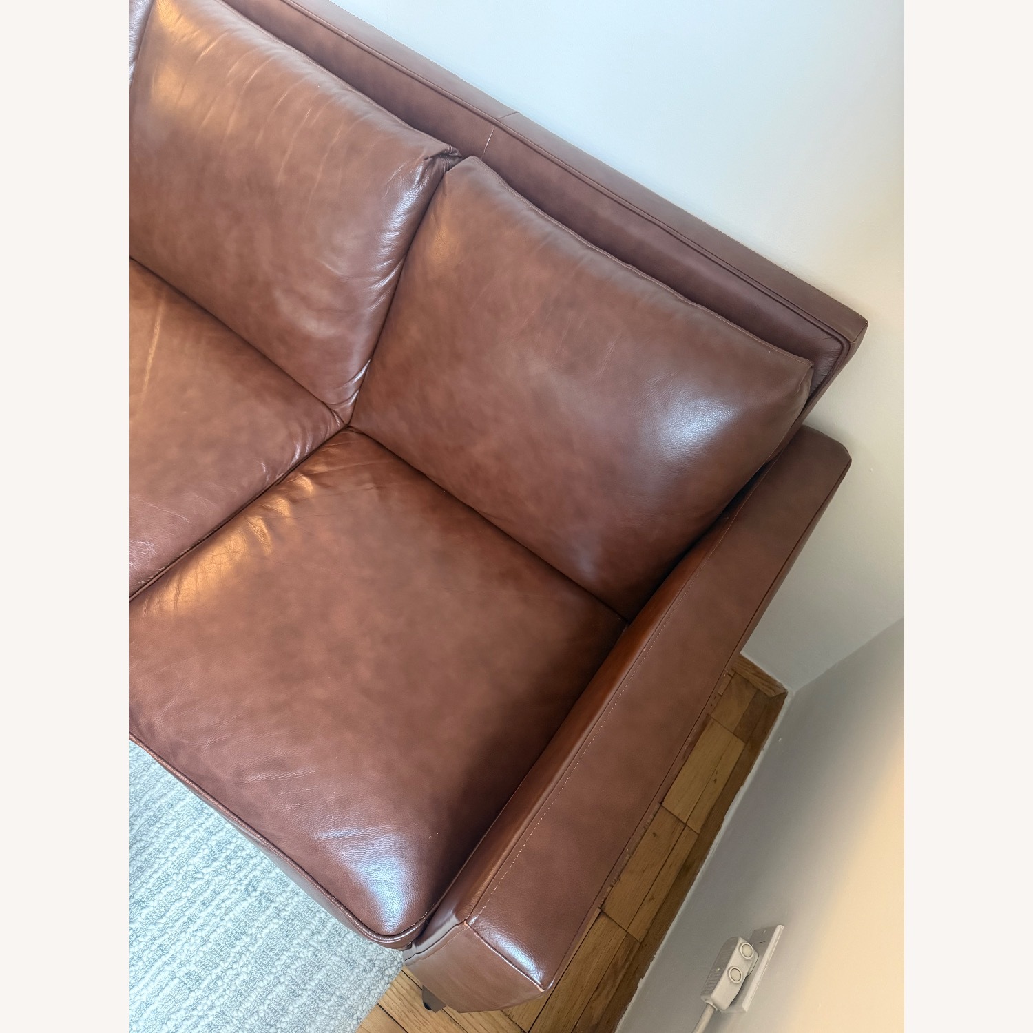 Raymour & Flanigan Roscoe Dark Brown Leather Sofa  - image-5