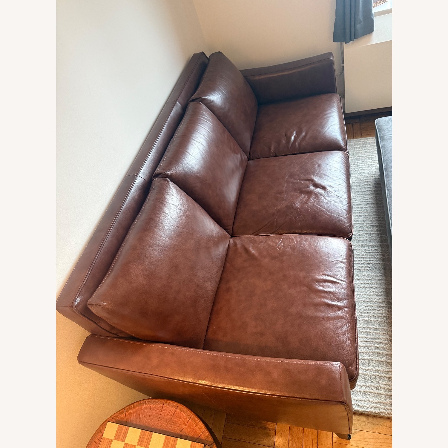 Raymour & Flanigan Roscoe Dark Brown Leather Sofa  - image-11