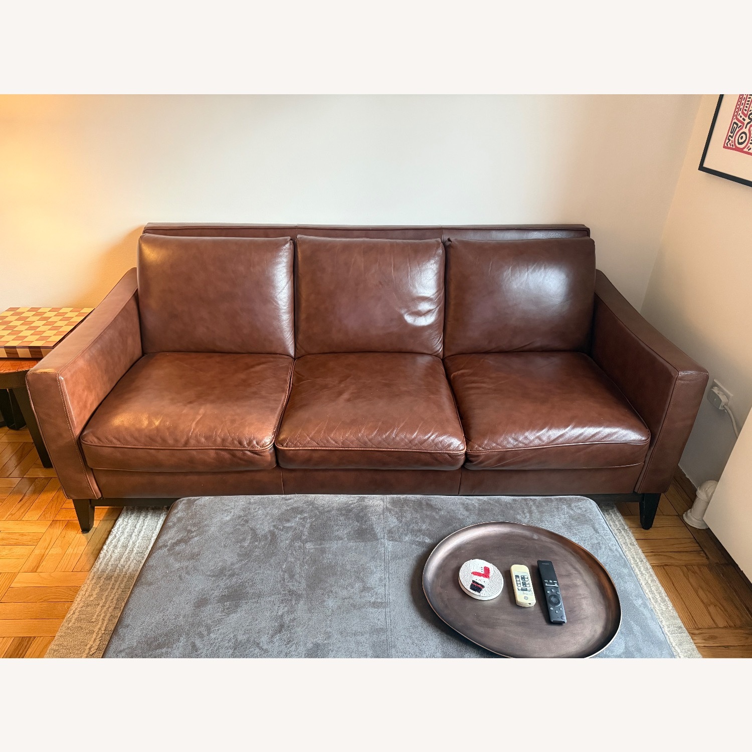 Raymour & Flanigan Roscoe Dark Brown Leather Sofa  - image-2