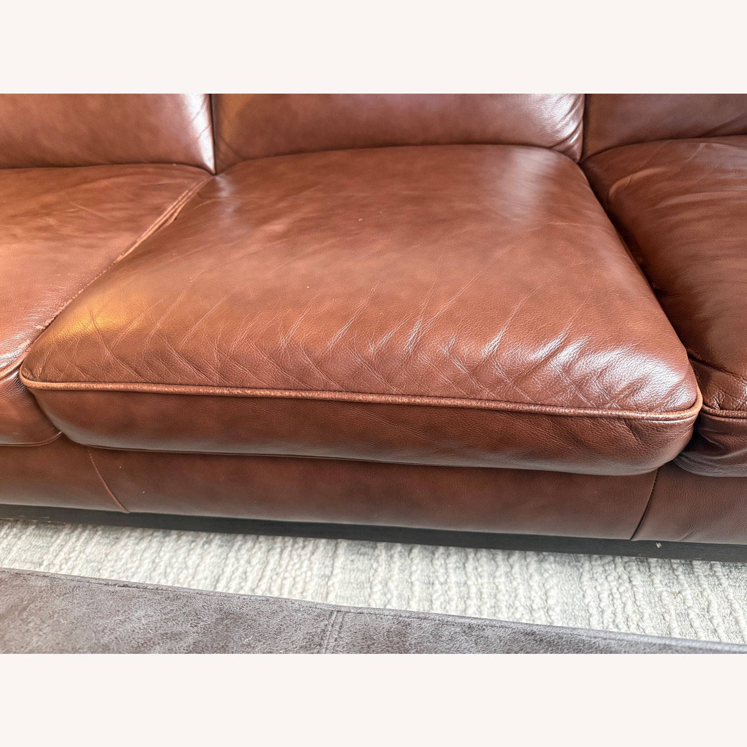 Raymour & Flanigan Roscoe Dark Brown Leather Sofa  - image-6