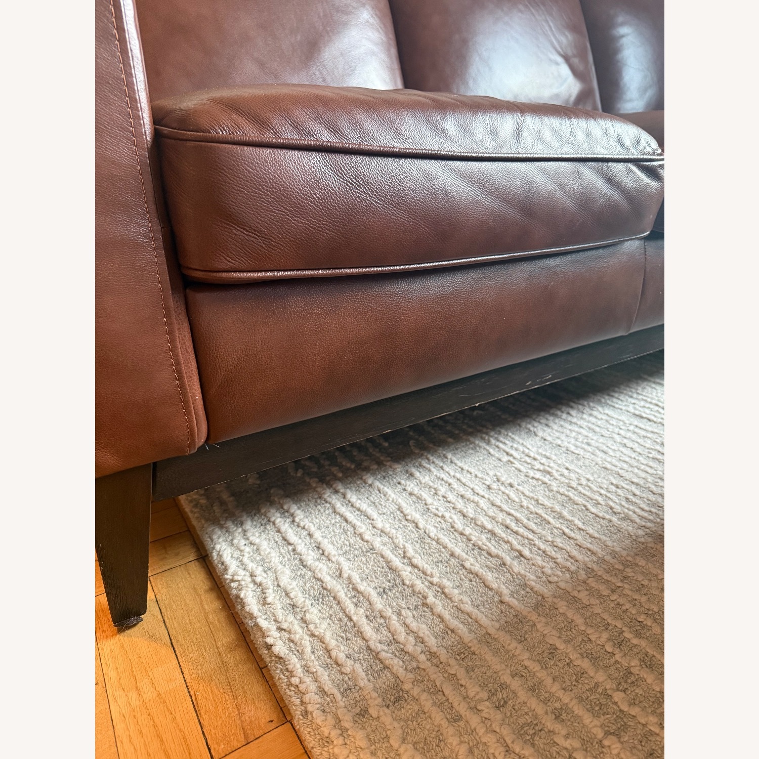 Raymour & Flanigan Roscoe Dark Brown Leather Sofa  - image-10